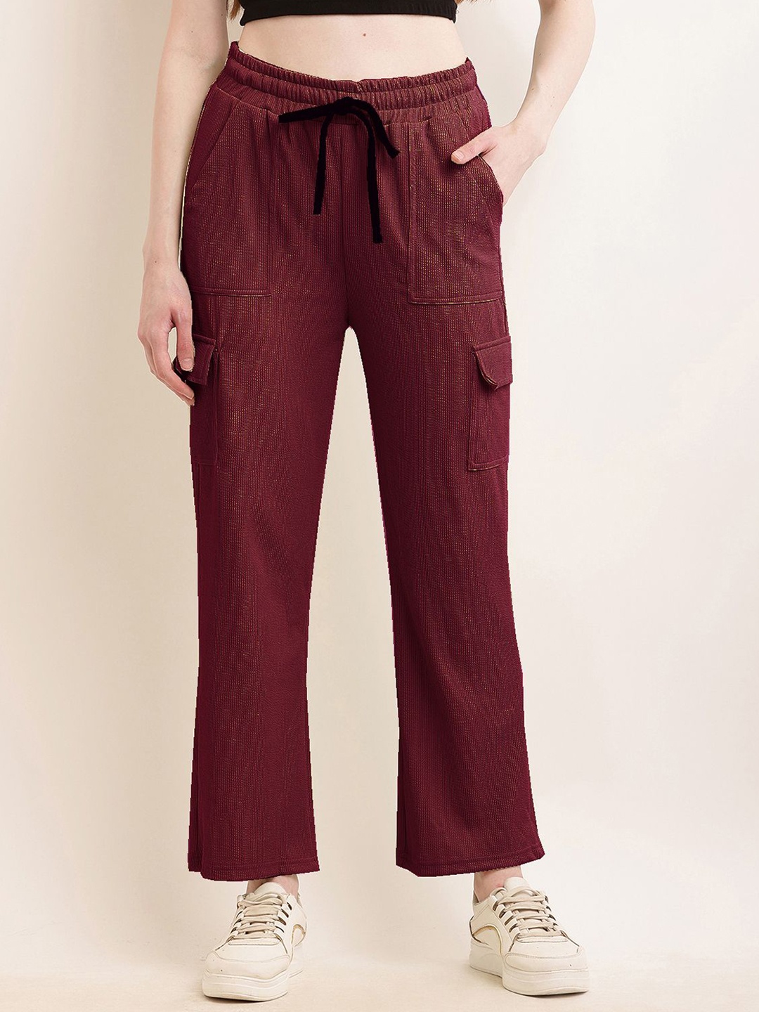 

BAESD Women Original Cargos Trousers, Maroon