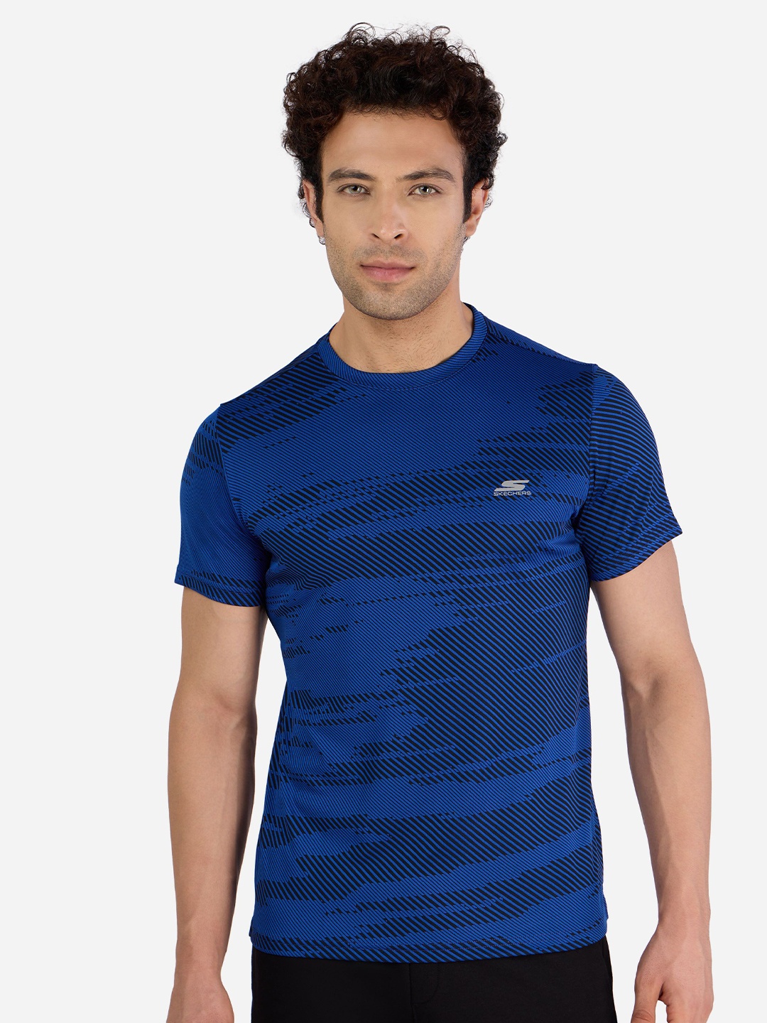 

Skechers Men Abstract Printed Round Neck T-shirt, Blue