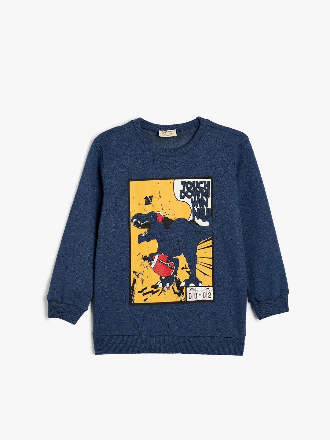 

Koton Boys Graphic Printed Round Neck Pullover Sweatshirt, Blue