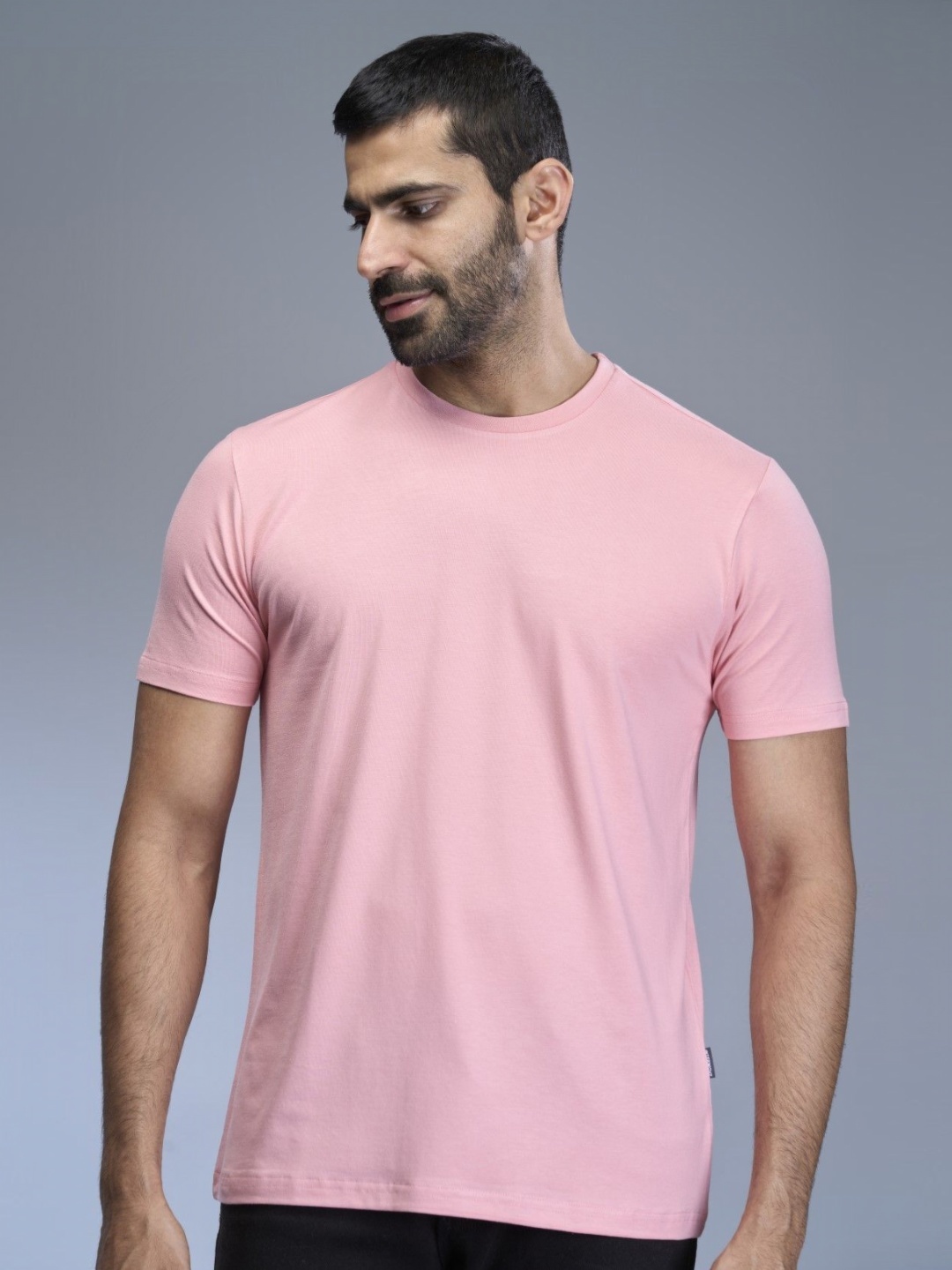 

INTERWOVE Men Solid Bamboo Cotton Slim Fit T-shirt, Pink