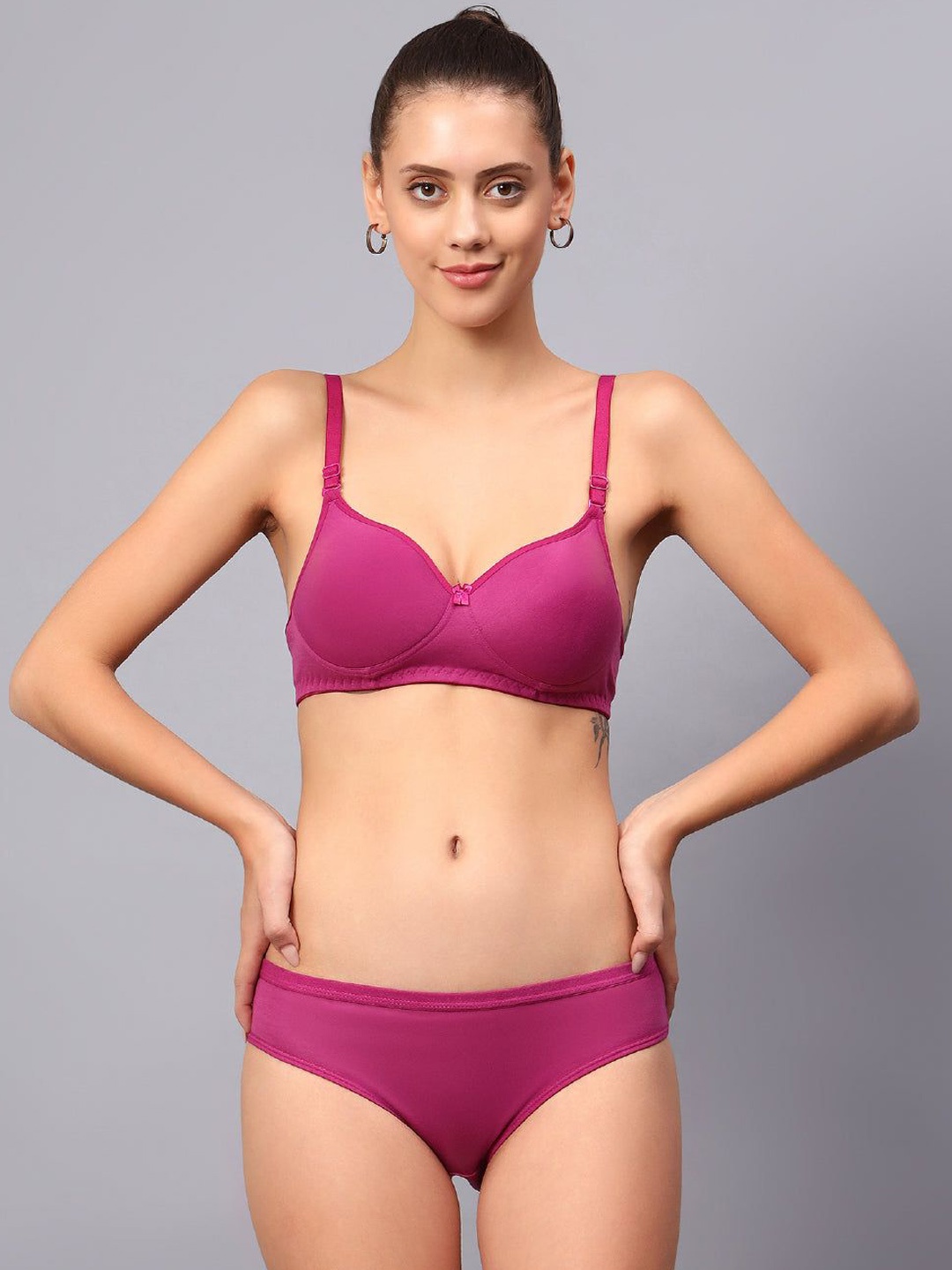 

ACCEZORY Lightly Padded Lingerie Set, Purple