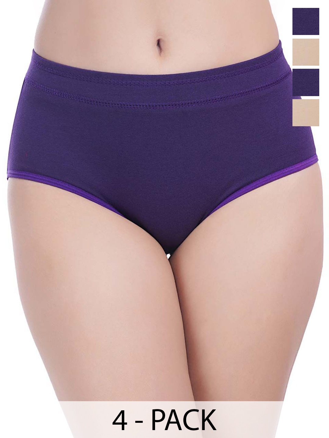 

YOU FOREVER Pack Of 4 Women Hipster Briefs, Purple