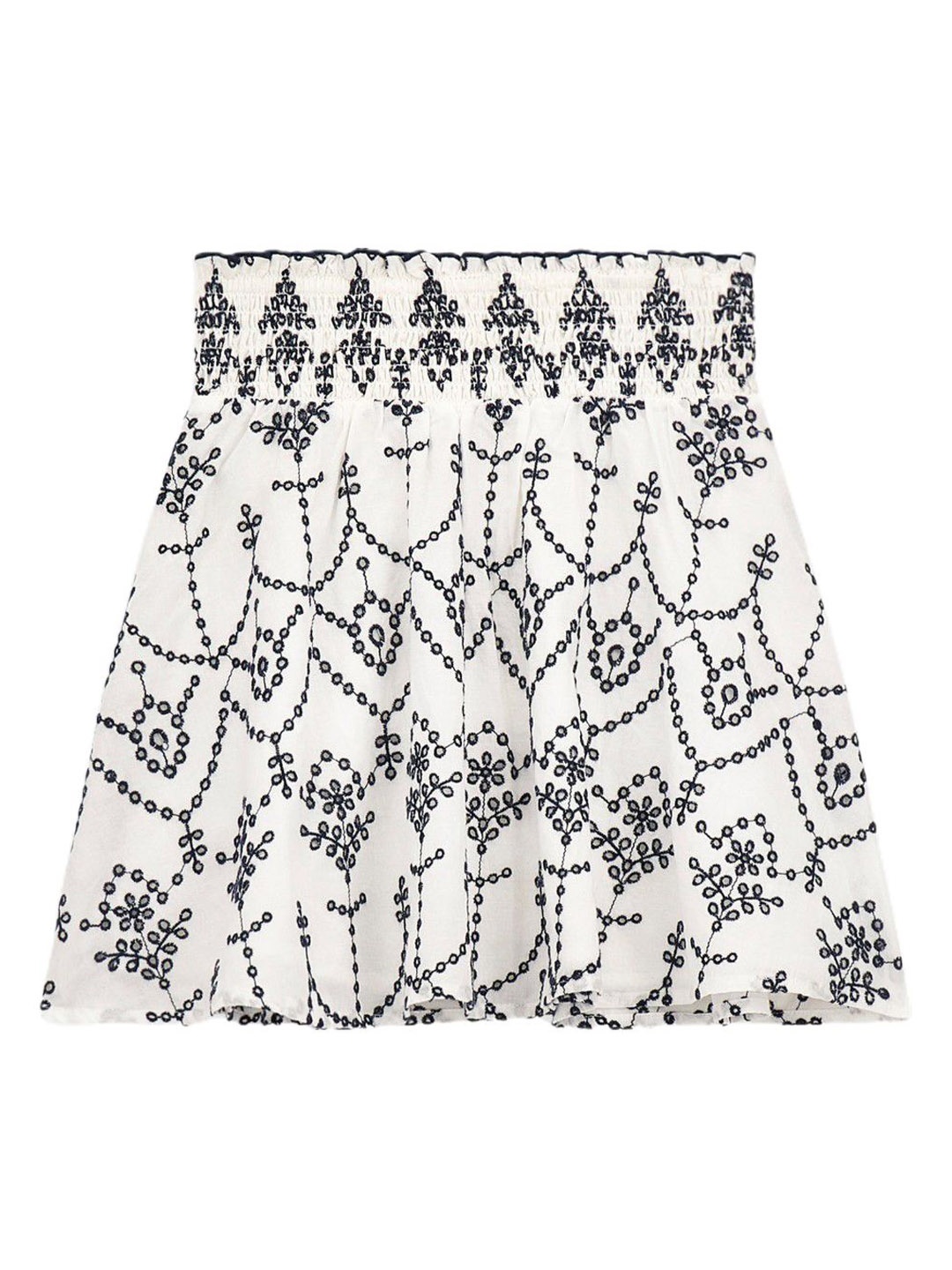 

GUESS kids Girls Printed Pure Cotton Flared Above Knee Skirt, White