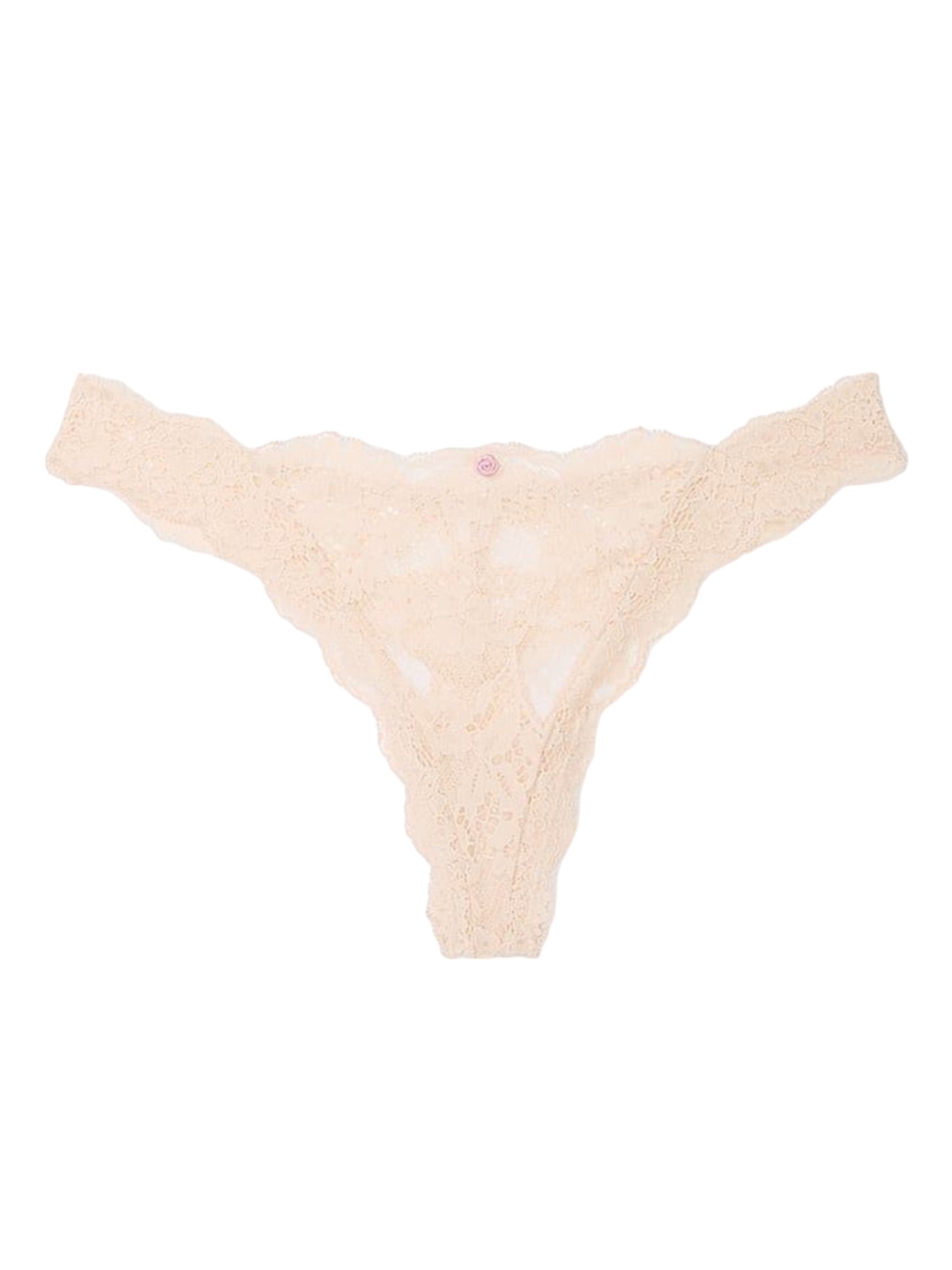 

Victoria's Secret Women Low Rise Lace Thong Briefs, Beige