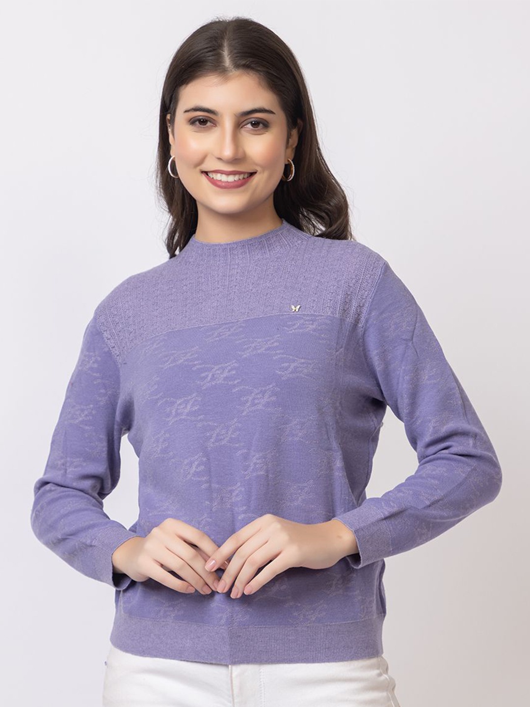 

GFO Women Solid Woollen Sweaters, Lavender