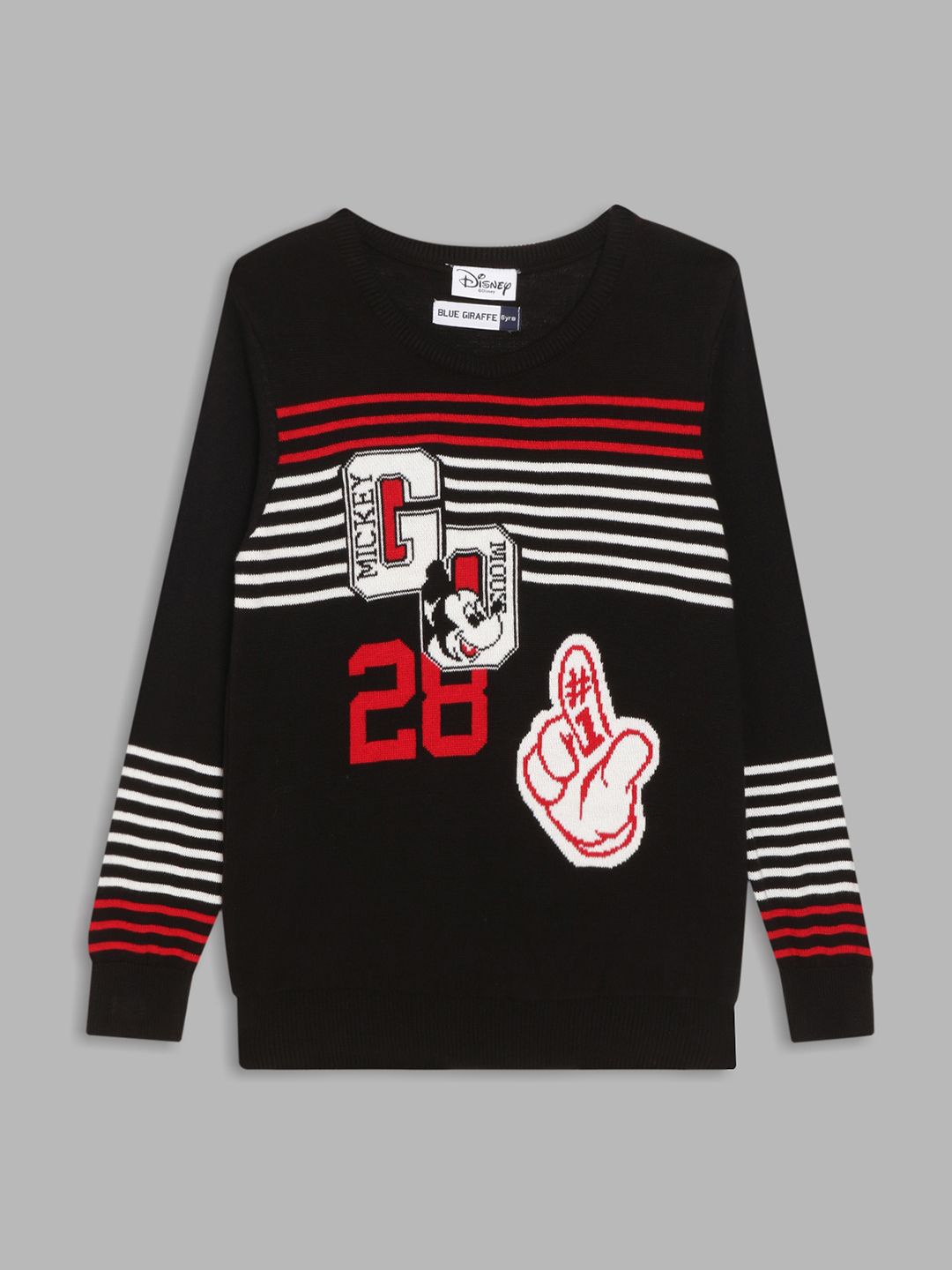 

Blue Giraffe Boys Printed Cotton Pullover, Black