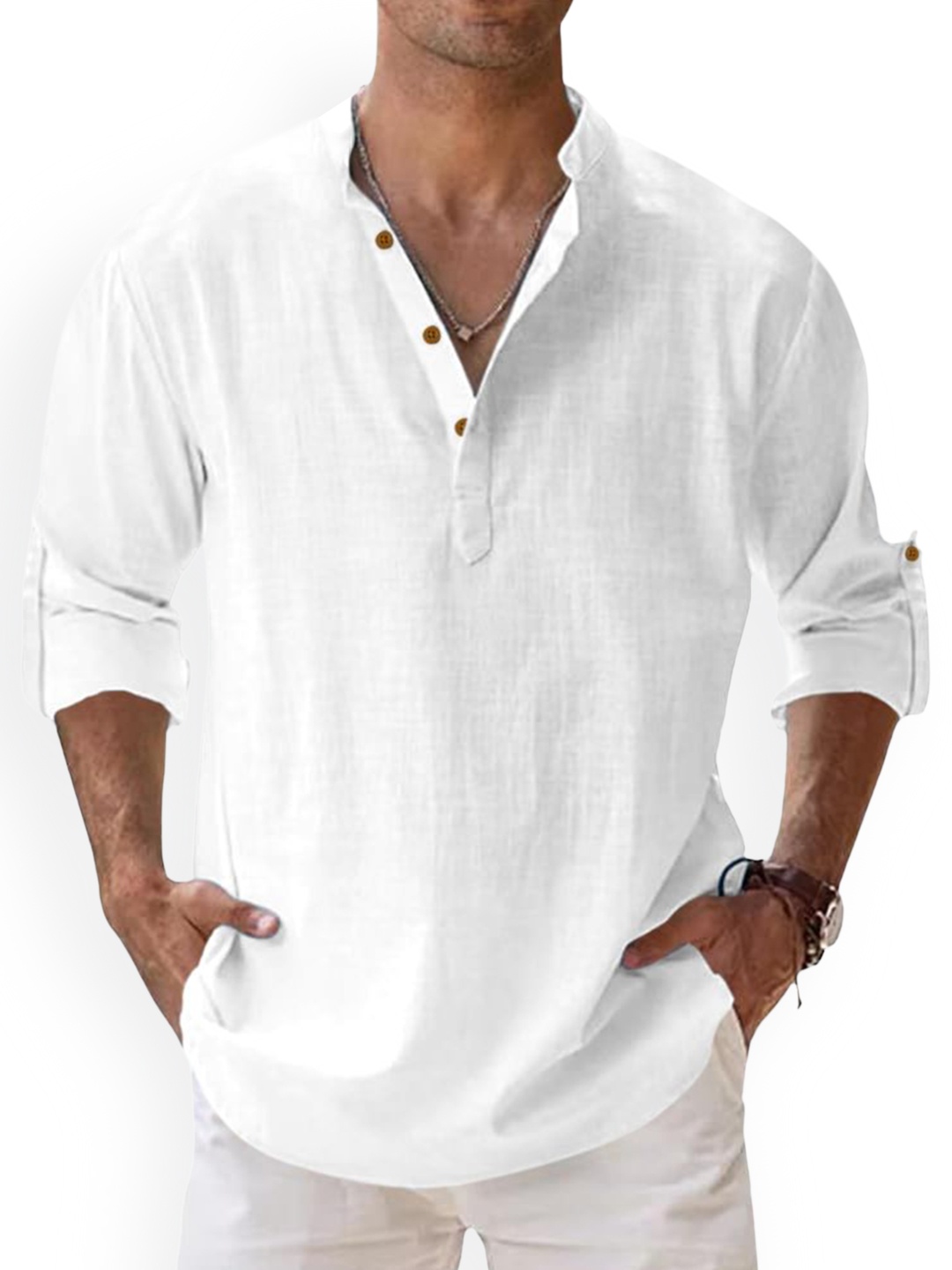 

Zombom Men Kurta, White