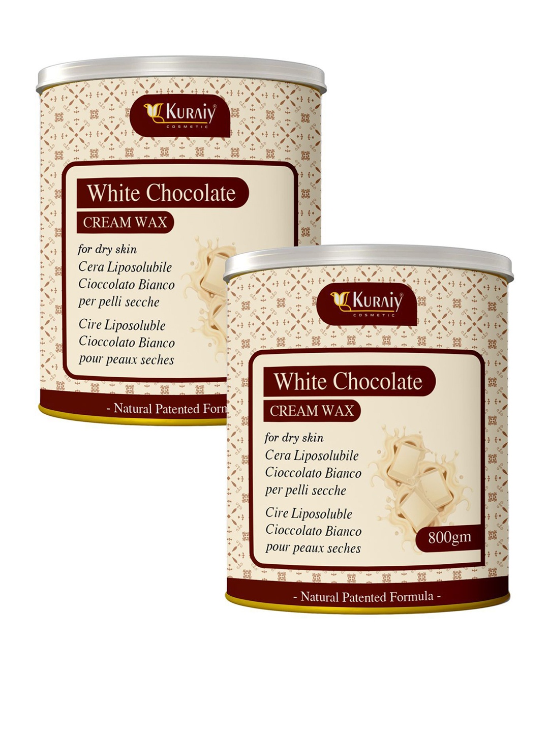 

KURAIY Set Of 2 White Chocolate Cream Wax For Smooth Hair Removal - 800 g Each