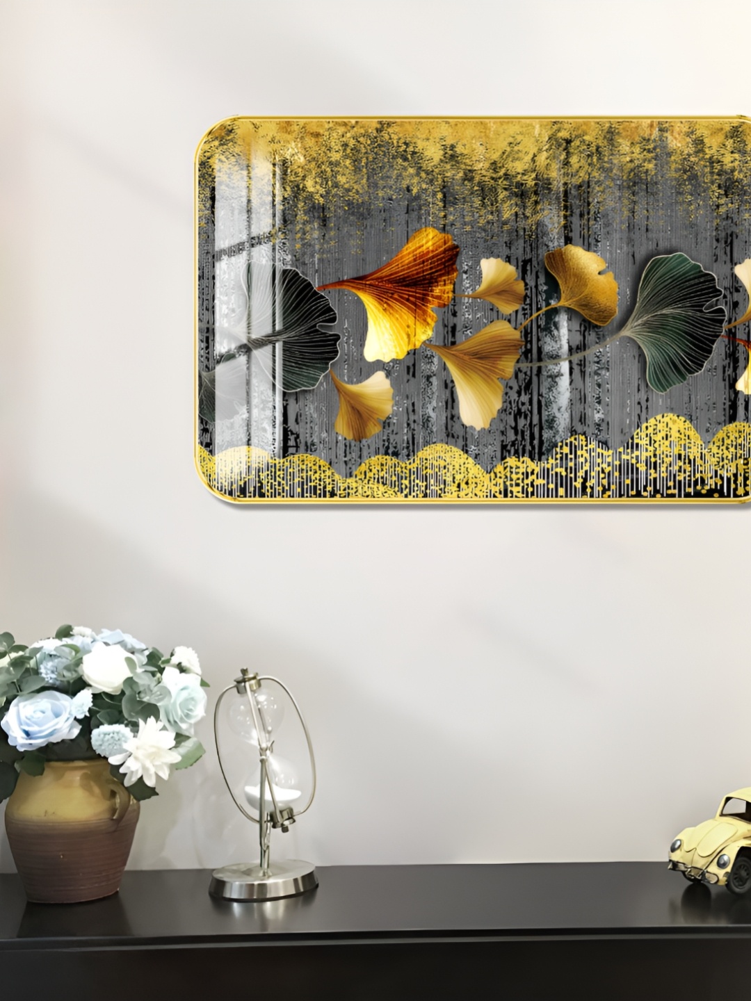 

WALLMAX Gold-Toned 1 Piece Wood Other Wall Paintings