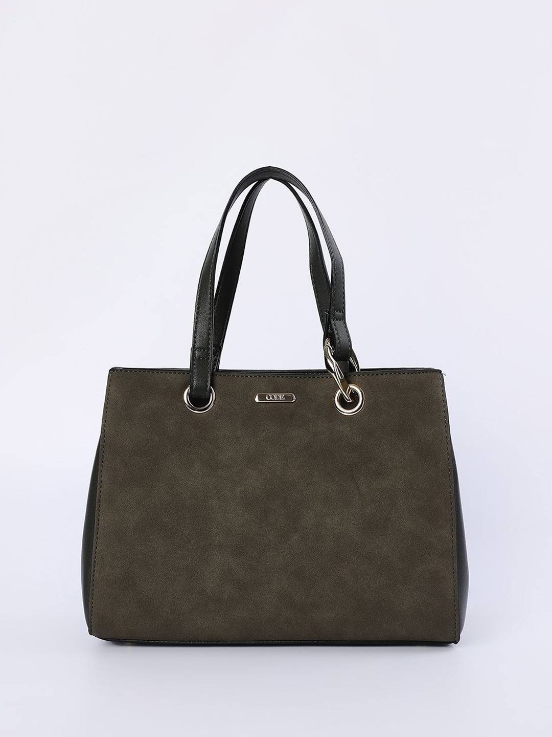 

CODE by Lifestyle Women Oversized Structured Handheld Bag, Olive