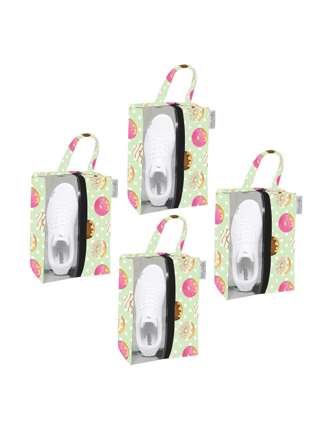 

prettykrafts Yellow & Pink 4 Pieces Printed Shoes Organiser