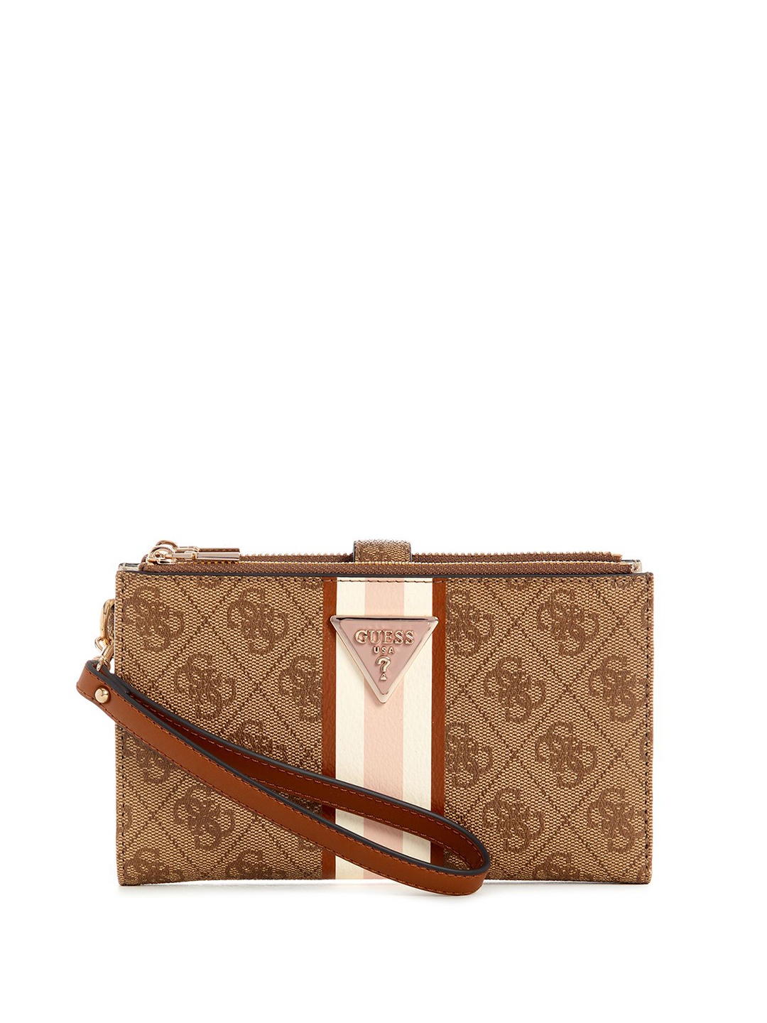 

GUESS Women Typography Printed Two Fold Wallet, Brown