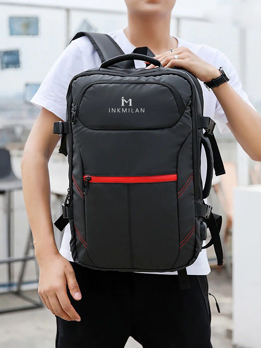 

INKMILAN Unisex Backpack, Black