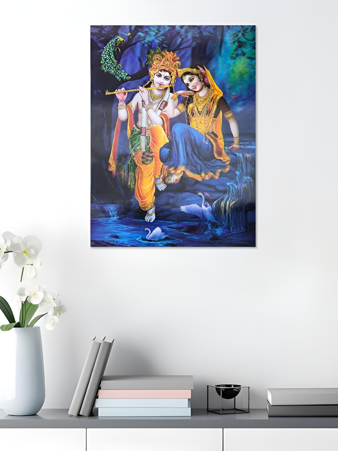 

Art Street Blue & Orange 1 Piece Paper Religious Wall Paintings