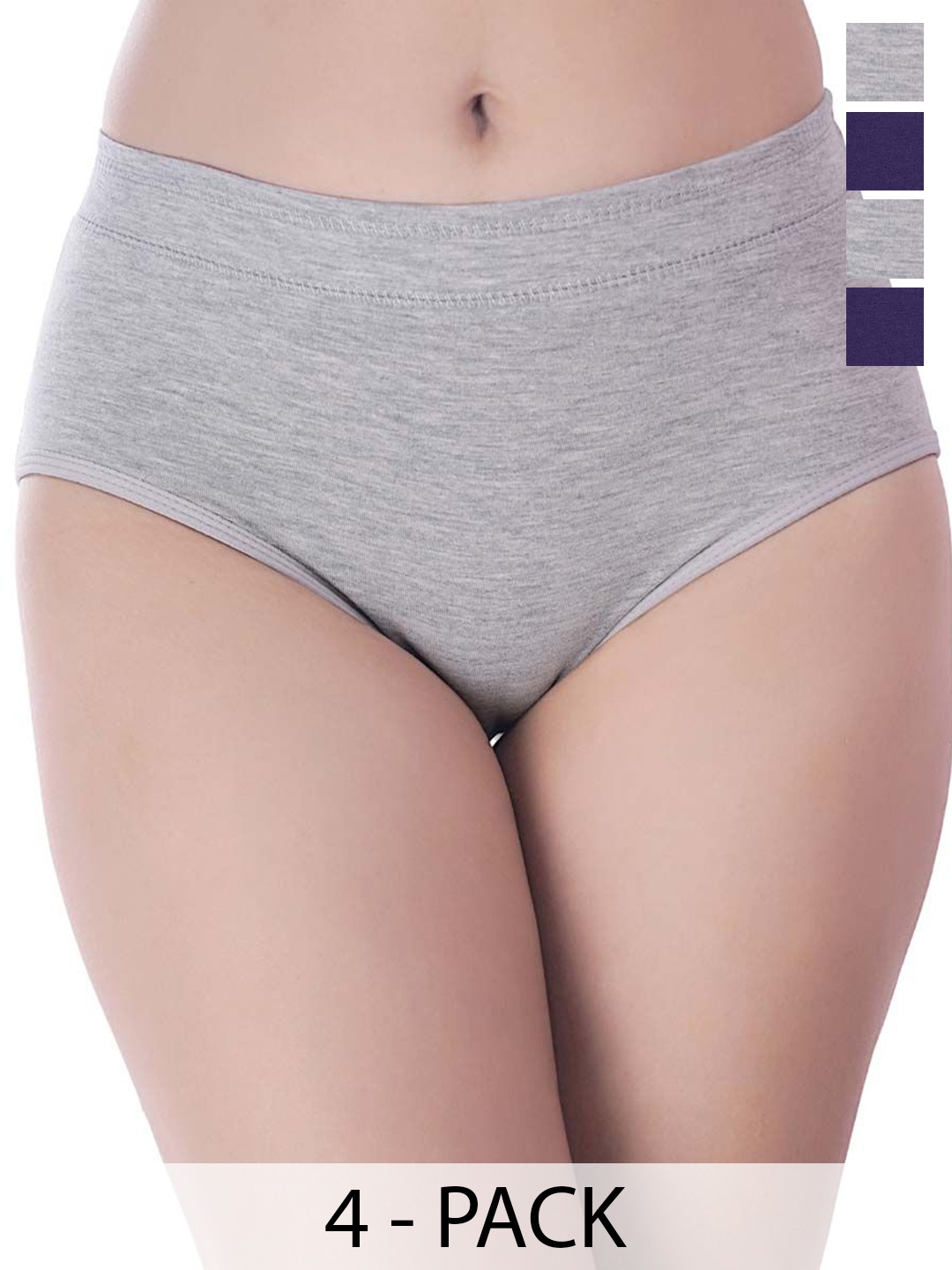 

YOU FOREVER Pack Of 4 Women Ribbed Hipster Briefs, Purple