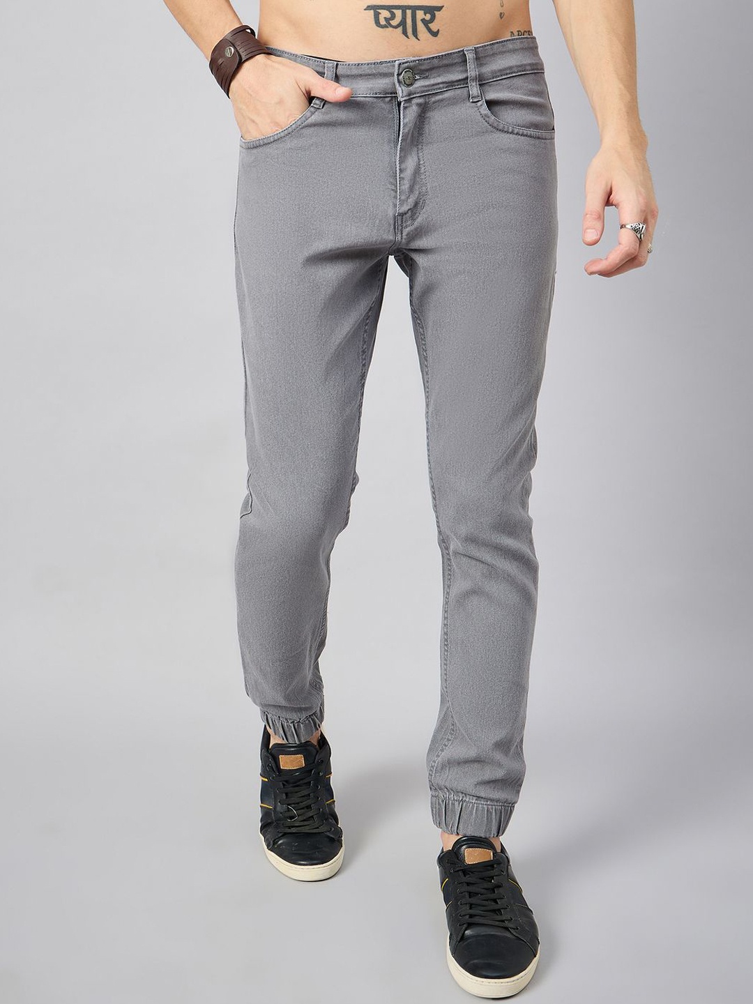 

STUDIO NEXX Men Jogger Stretchable Jeans, Grey