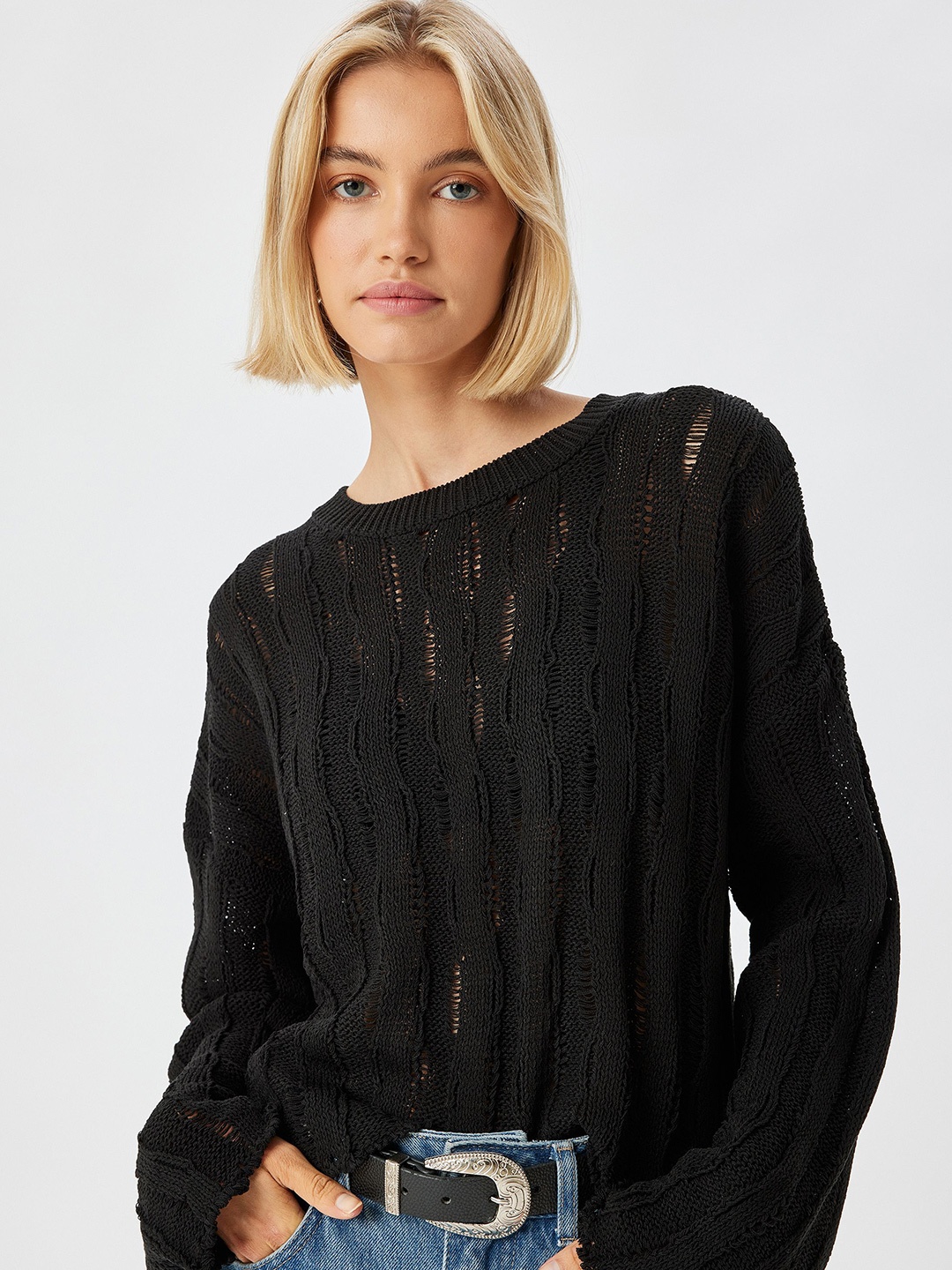 

Koton Women Sweaters Pullover Sweater, Black