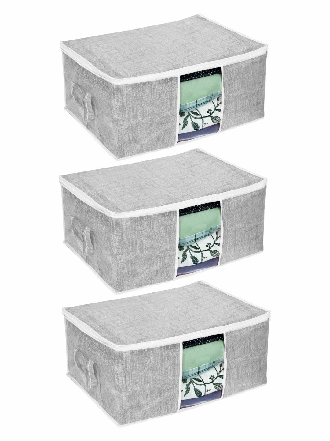 

prettykrafts Grey 3 Pieces Multi-Utility Organisers