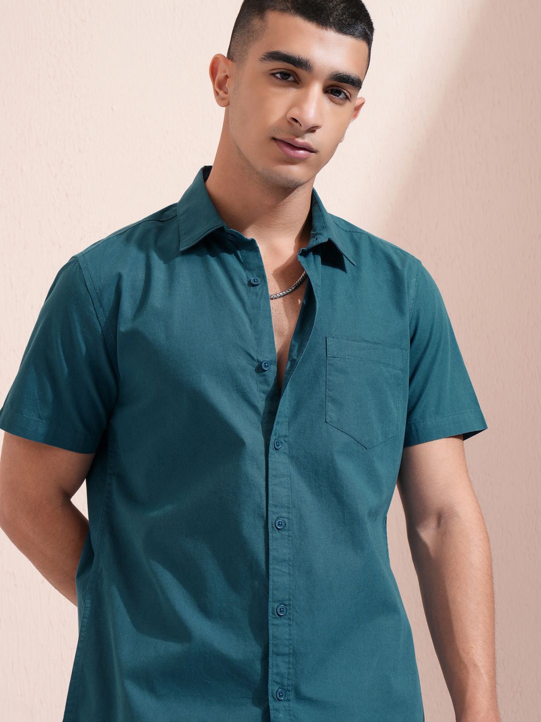 

Ketch Men Solid Slim Fit Casual Shirt, Blue