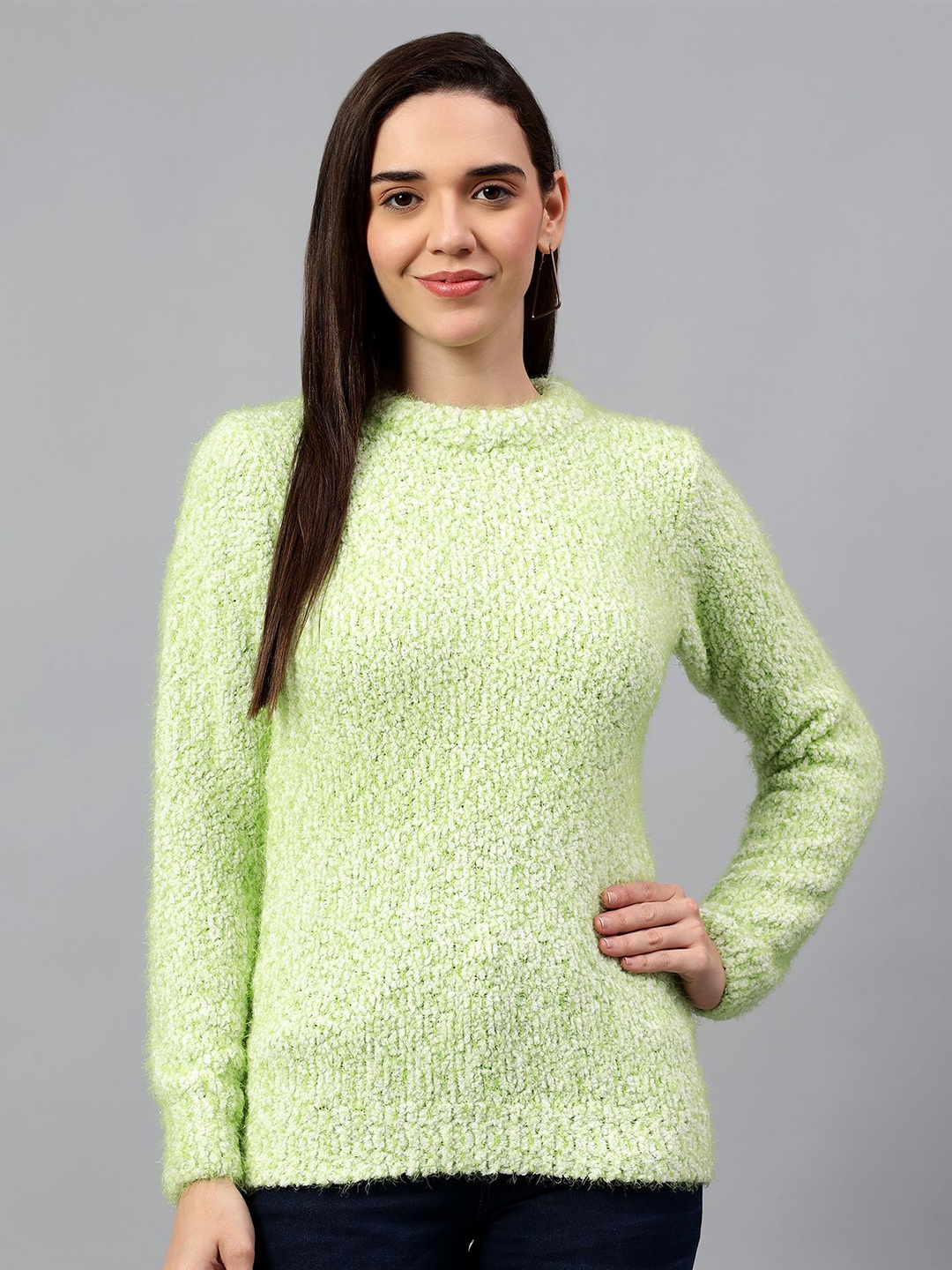 

Cantabil Women Cotton Pullover Sweater, Green