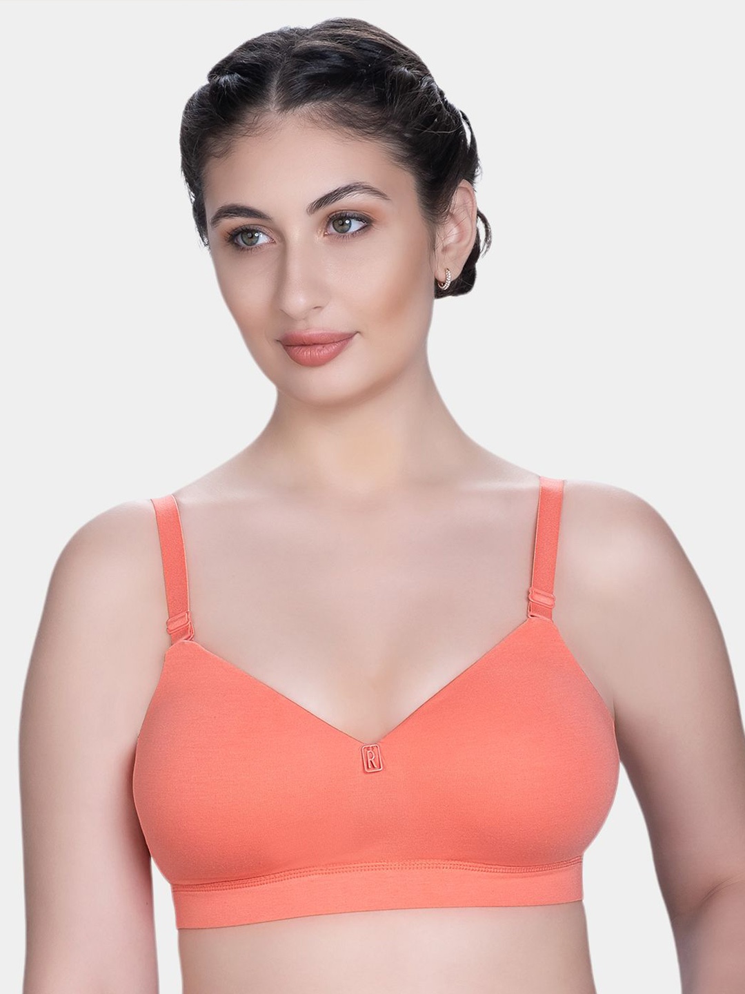 

Trylo Bestie Women Combed Cotton Fabric Soft Padded Seamless Full Coverage Bra, Coral