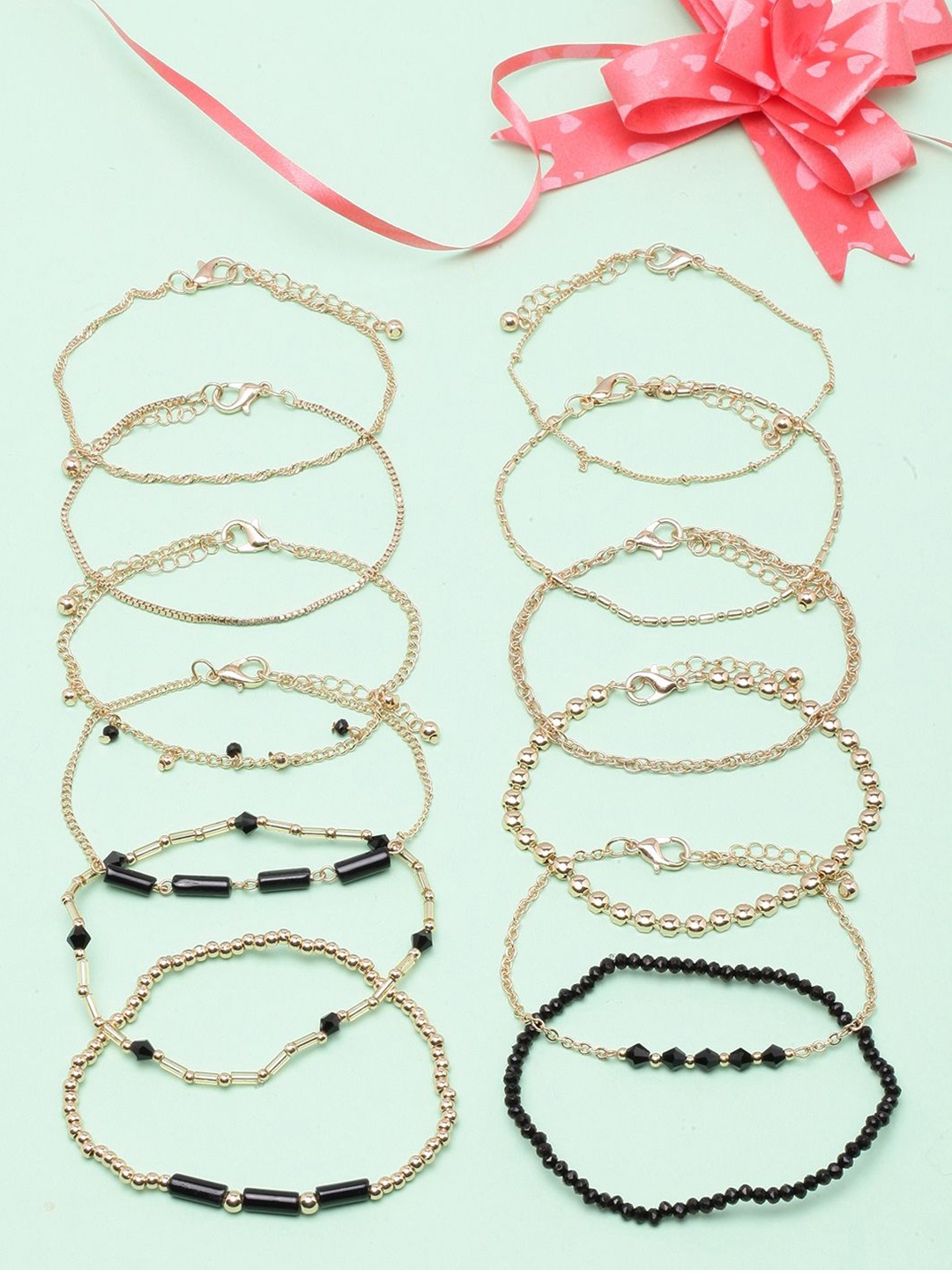 

KPOP Set Of 10 Gold-Plated Link Bracelet