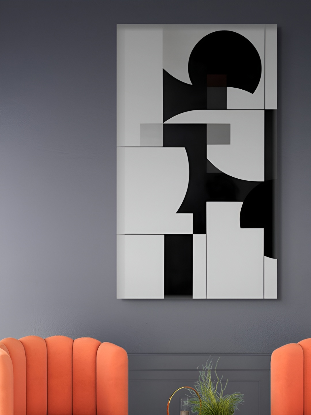 

nestroots White & Black Abstract Canvas Painting Wall Art