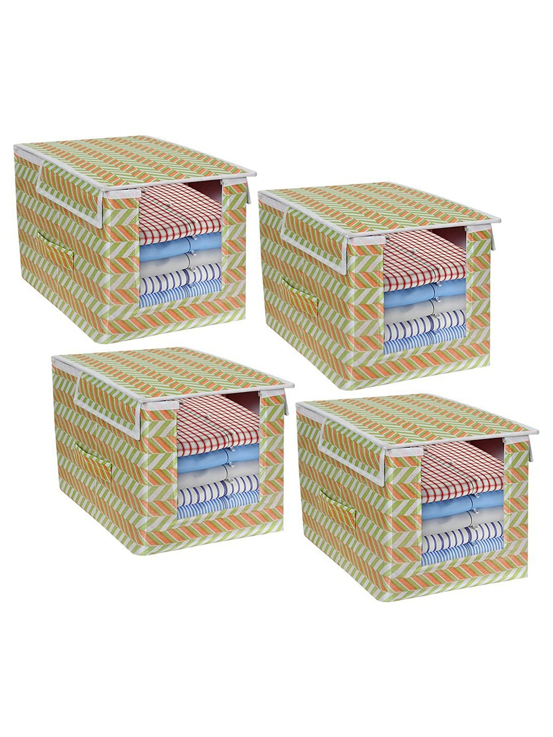 

prettykrafts Green & White 4 Pieces Drawer Organisers