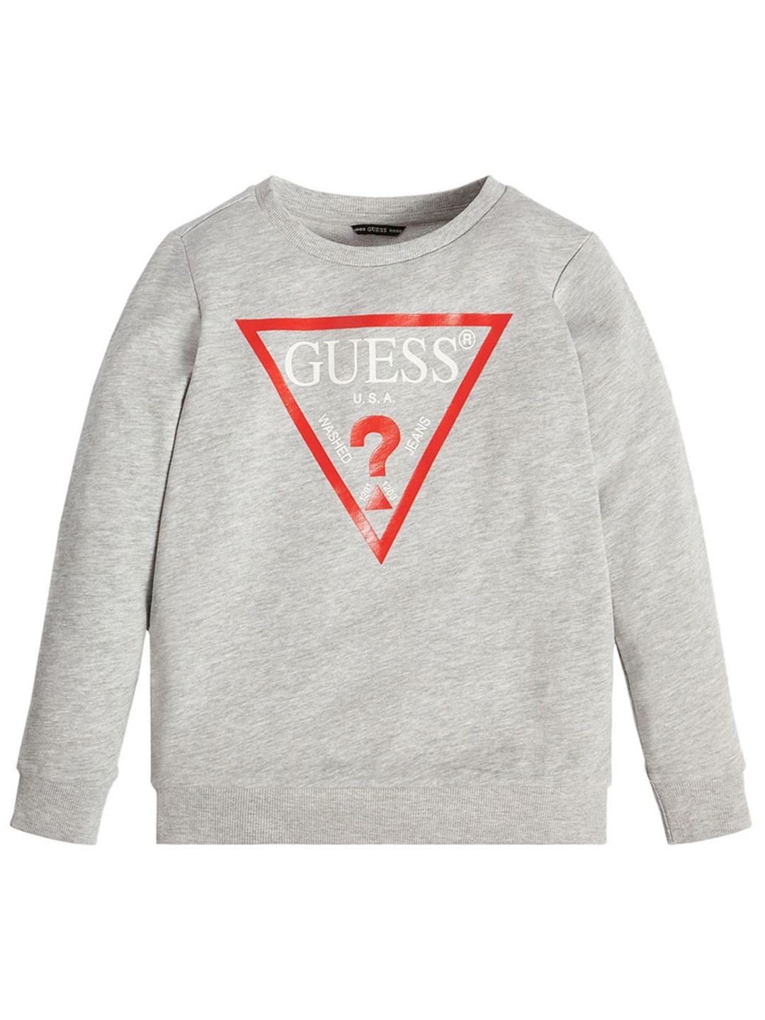 

GUESS kids Boys Graphic Printed Round Neck Cotton Pullover Sweatshirt, Grey