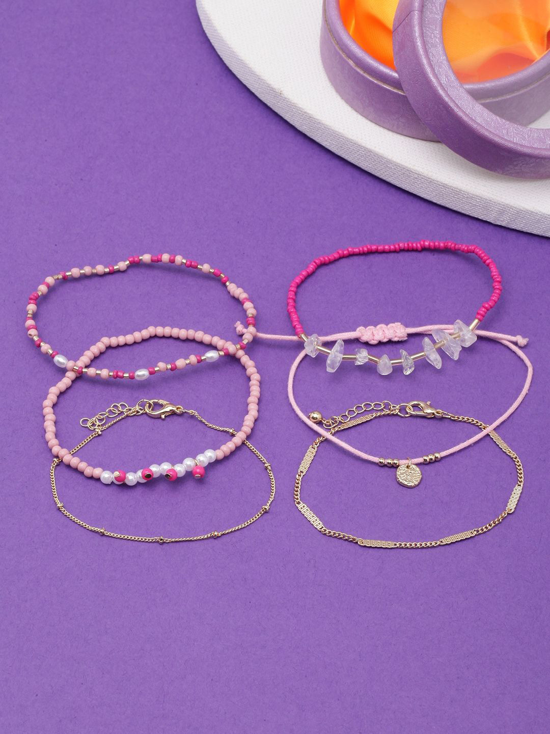 

KPOP Set Of 6 Gold-Plated Charm Bracelet