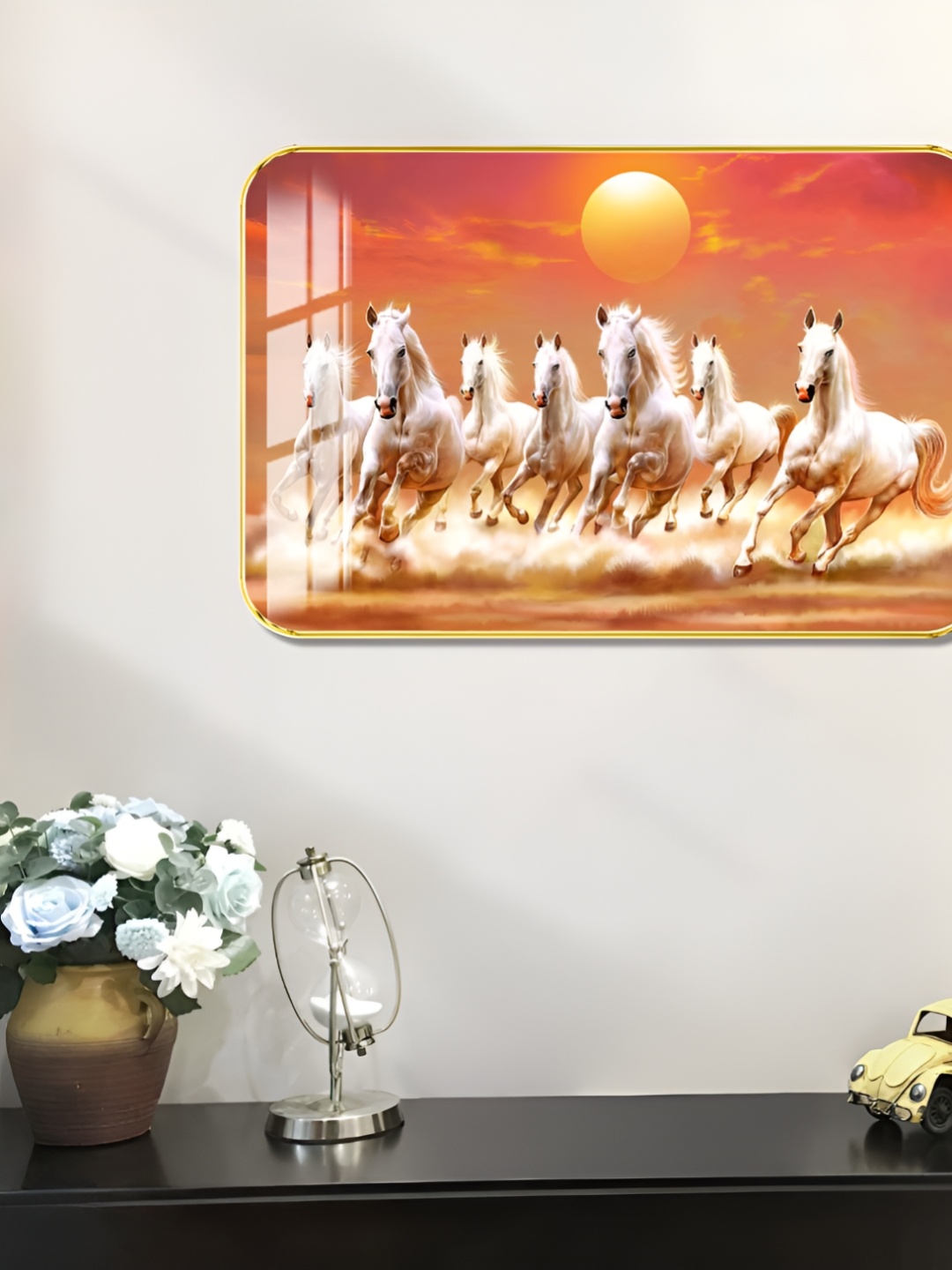 

WALLMAX Gold-Toned & White Wooden Wall Art