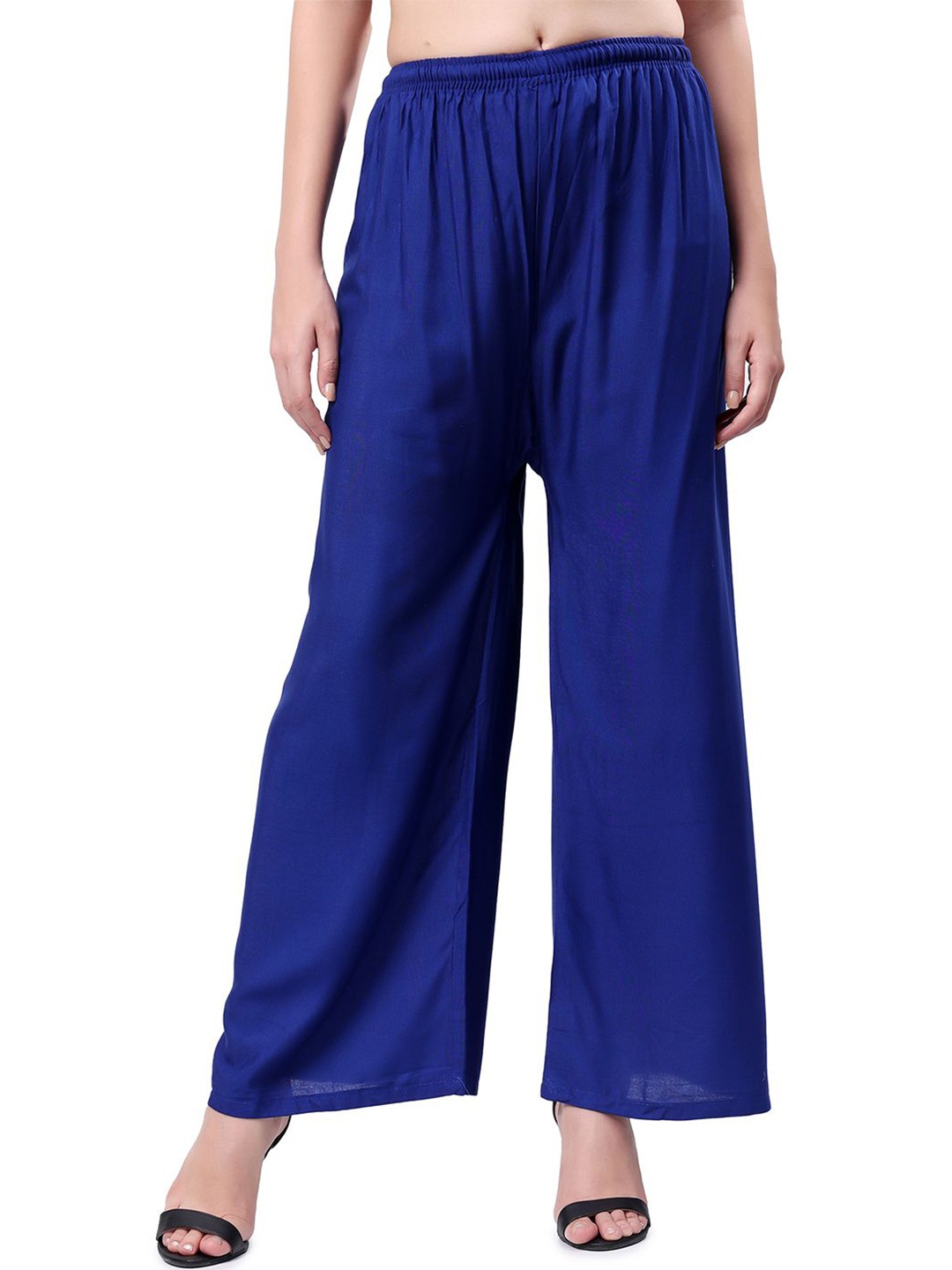 

Keviv Women Wide Leg Knitted Palazzos, Blue