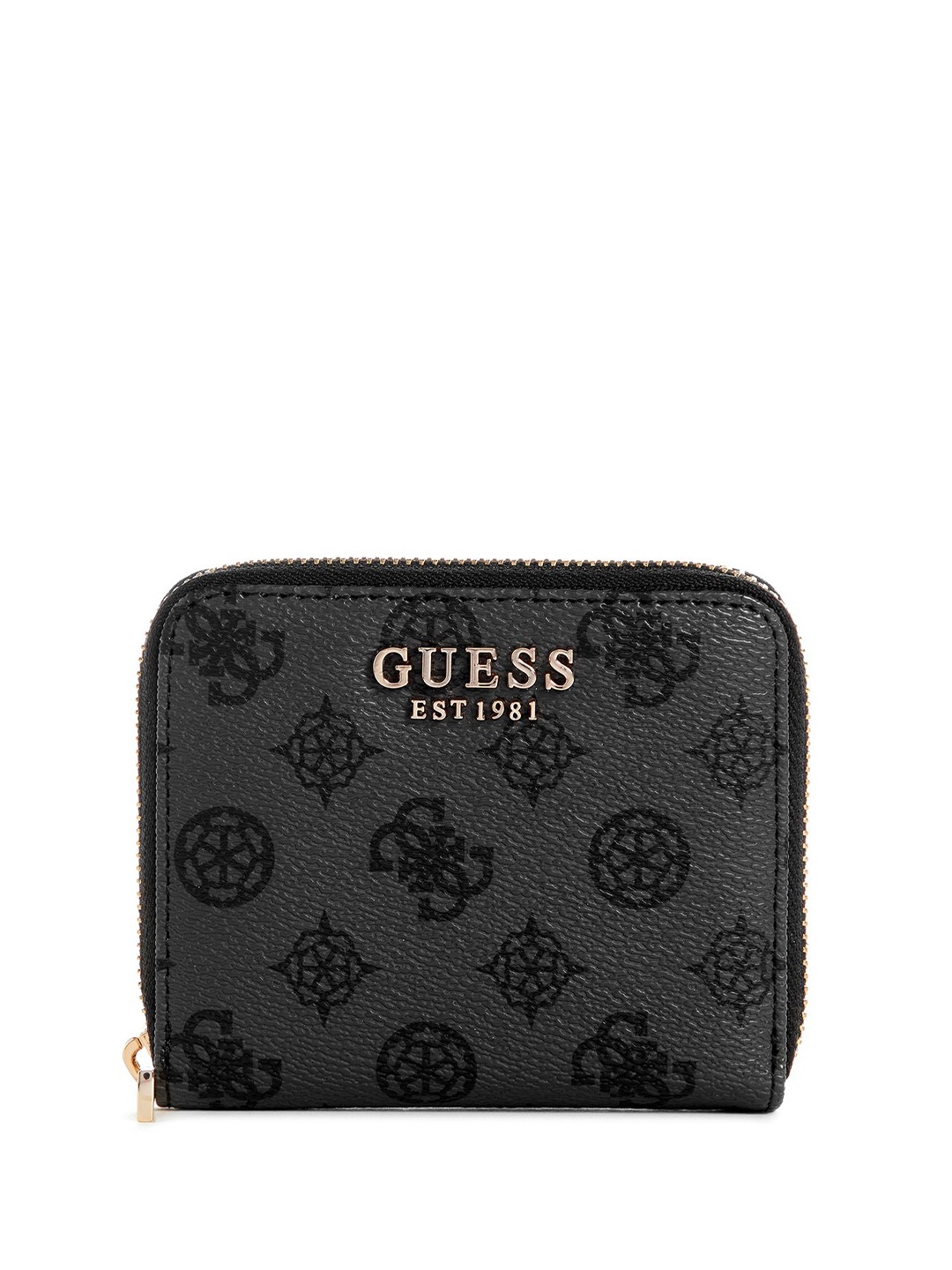 

GUESS Women Geometric Printed PU Zip Around Wallet, Grey