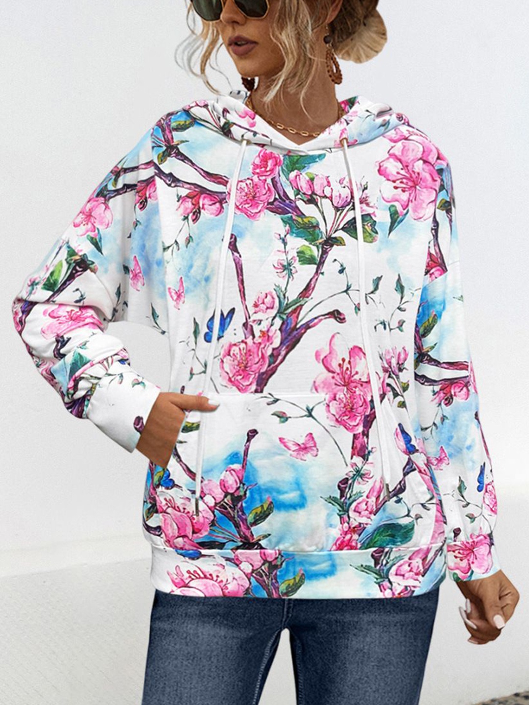 

StyleCast x Revolte Women Printed Hooded Sweatshirt, Pink