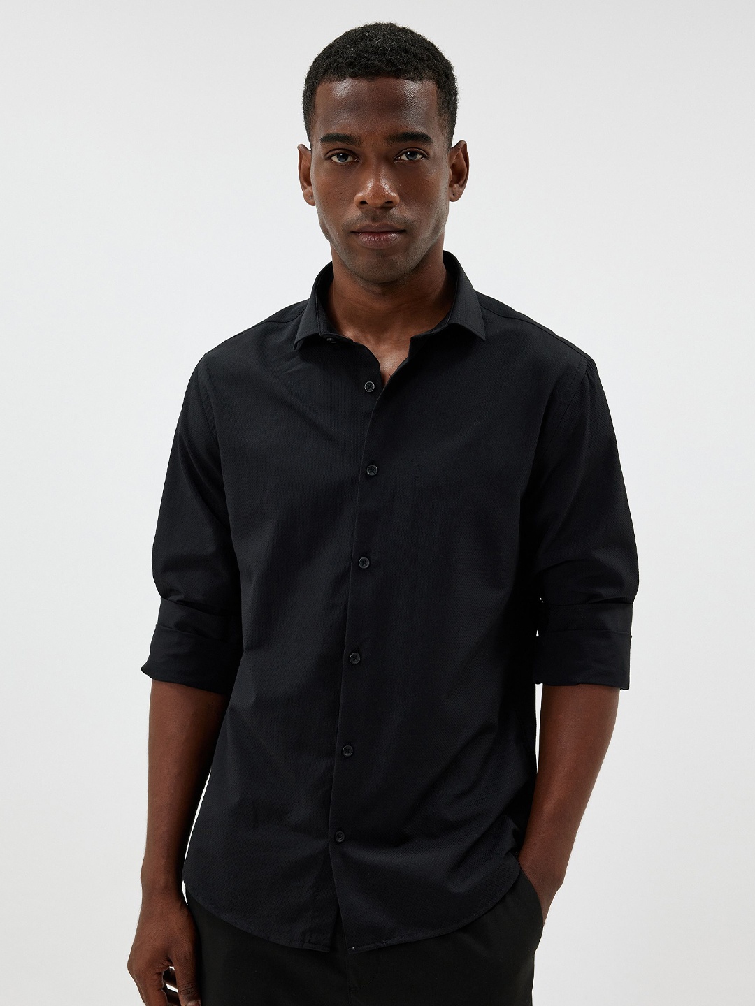 

Koton Men Knitted Shirt, Black