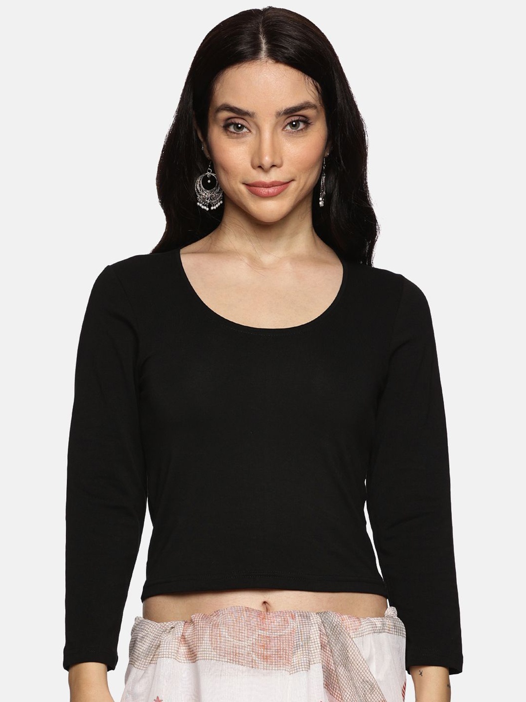

NOT YET by us Non-Padded Saree Blouse, Black