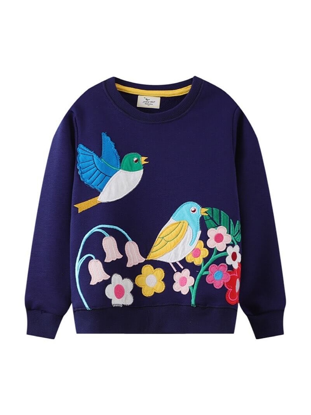 

TrendyKid Girls Graphic Printed Round Neck Cotton Pullover Sweatshirt, Blue