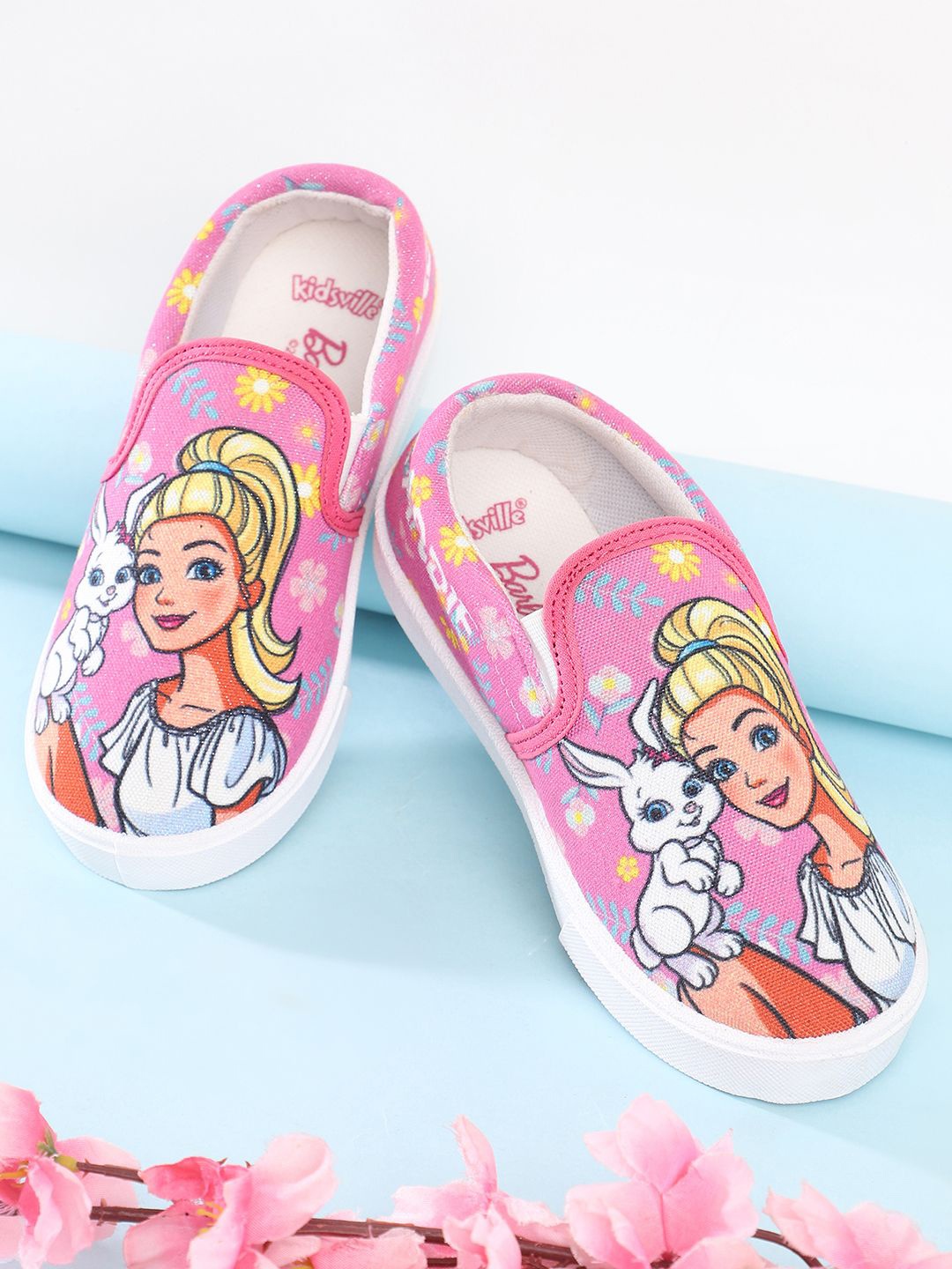 

Kids Ville Girls Barbie Printed Round Toe Sneakers Casual Shoes, Pink