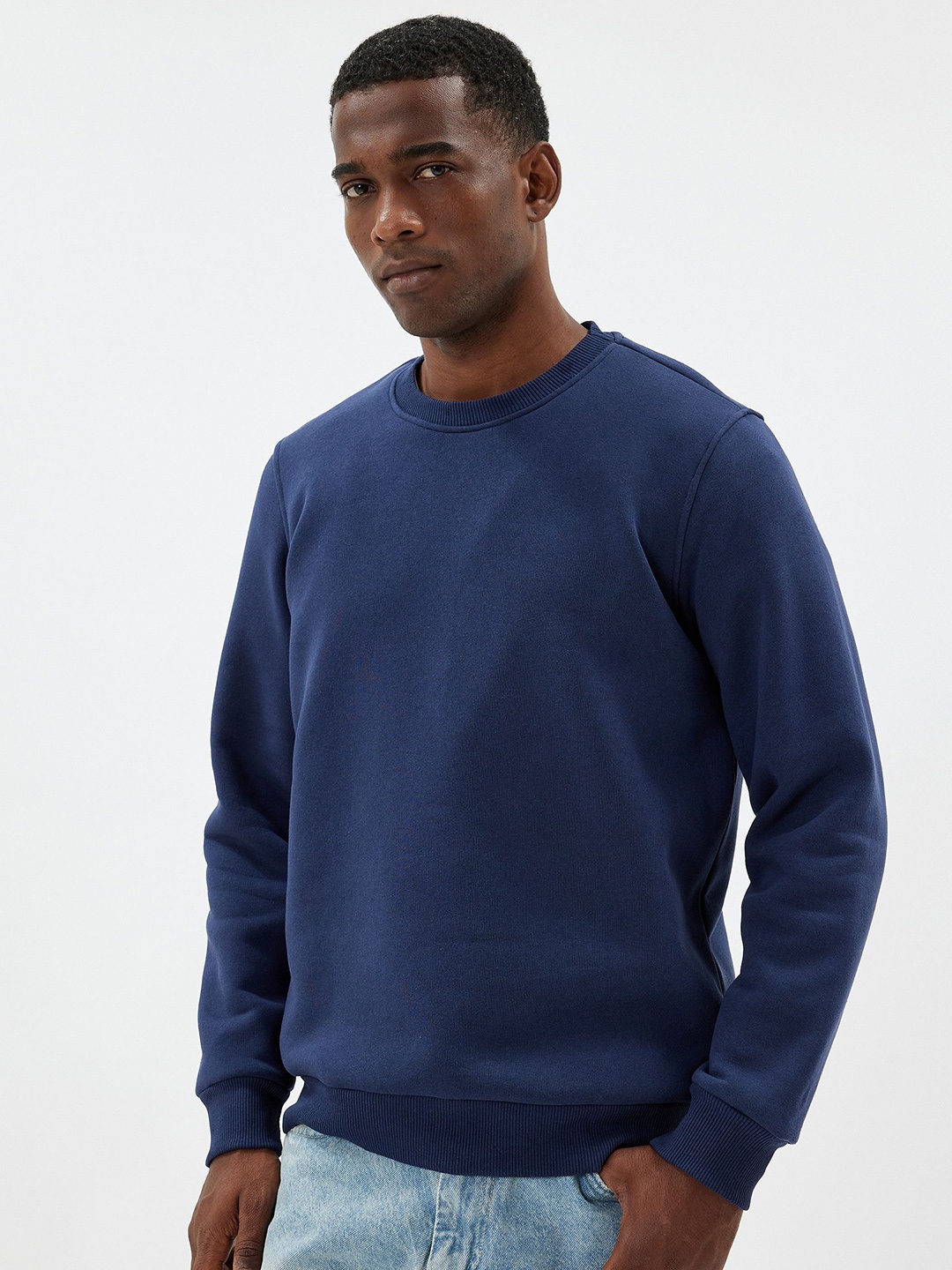

Koton Men Solid Round Neck Cotton Pullover Sweatshirt, Yellow