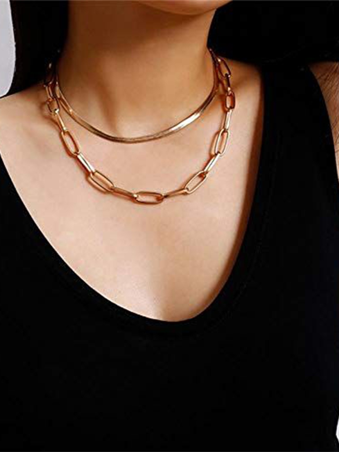 

The Pari Gold-Plated Contemporary Layered Necklace