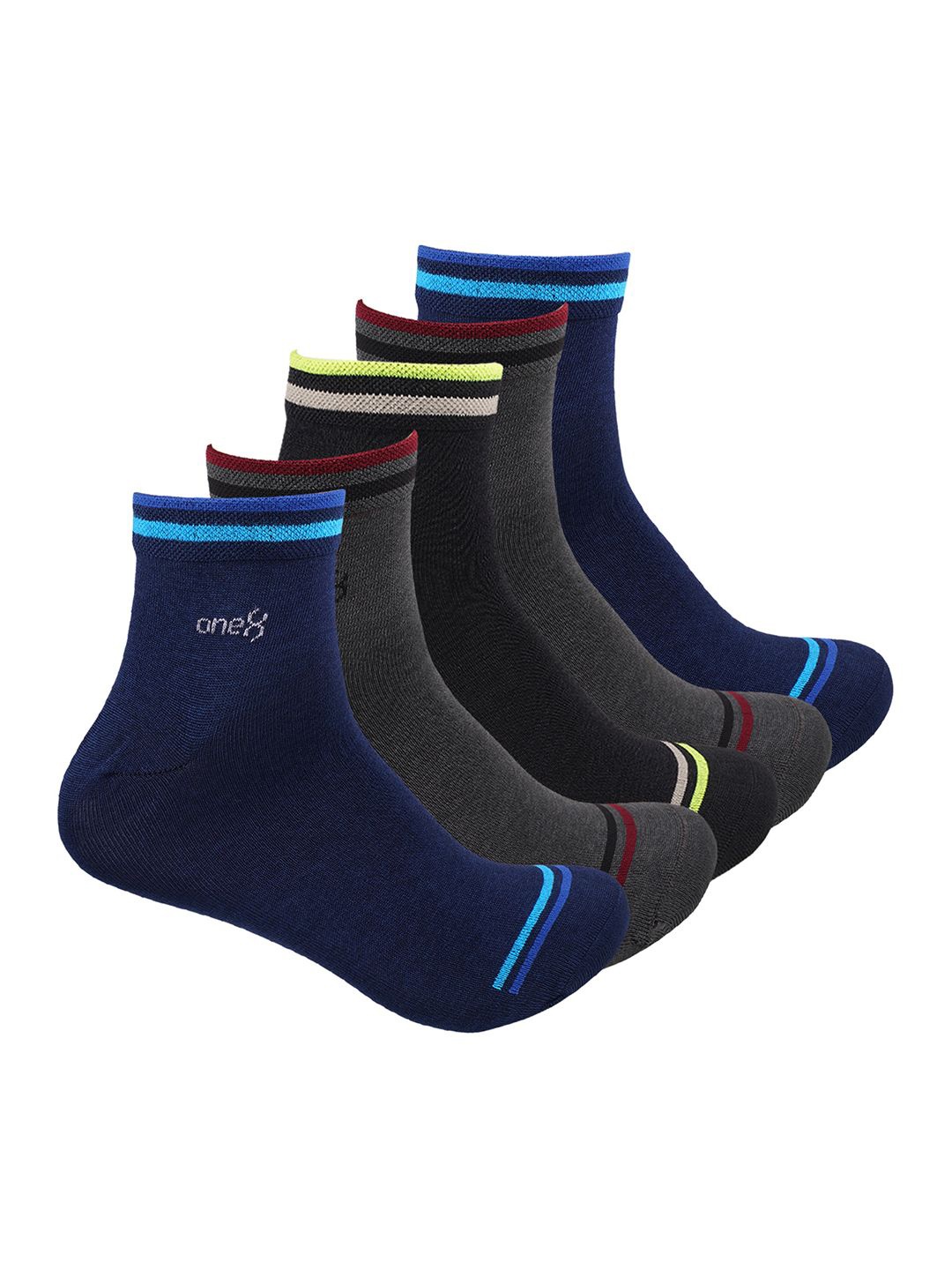 

One8 Men Pack Of 5 Above Ankle-Length Moisture Management Gym Socks, Black