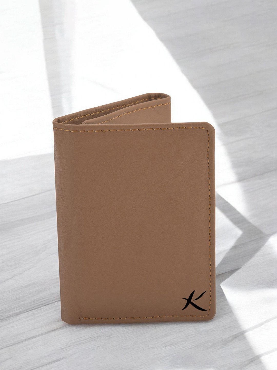 

Kastner Men Solid Three Fold Leather Wallet with RFID Blocking, Tan