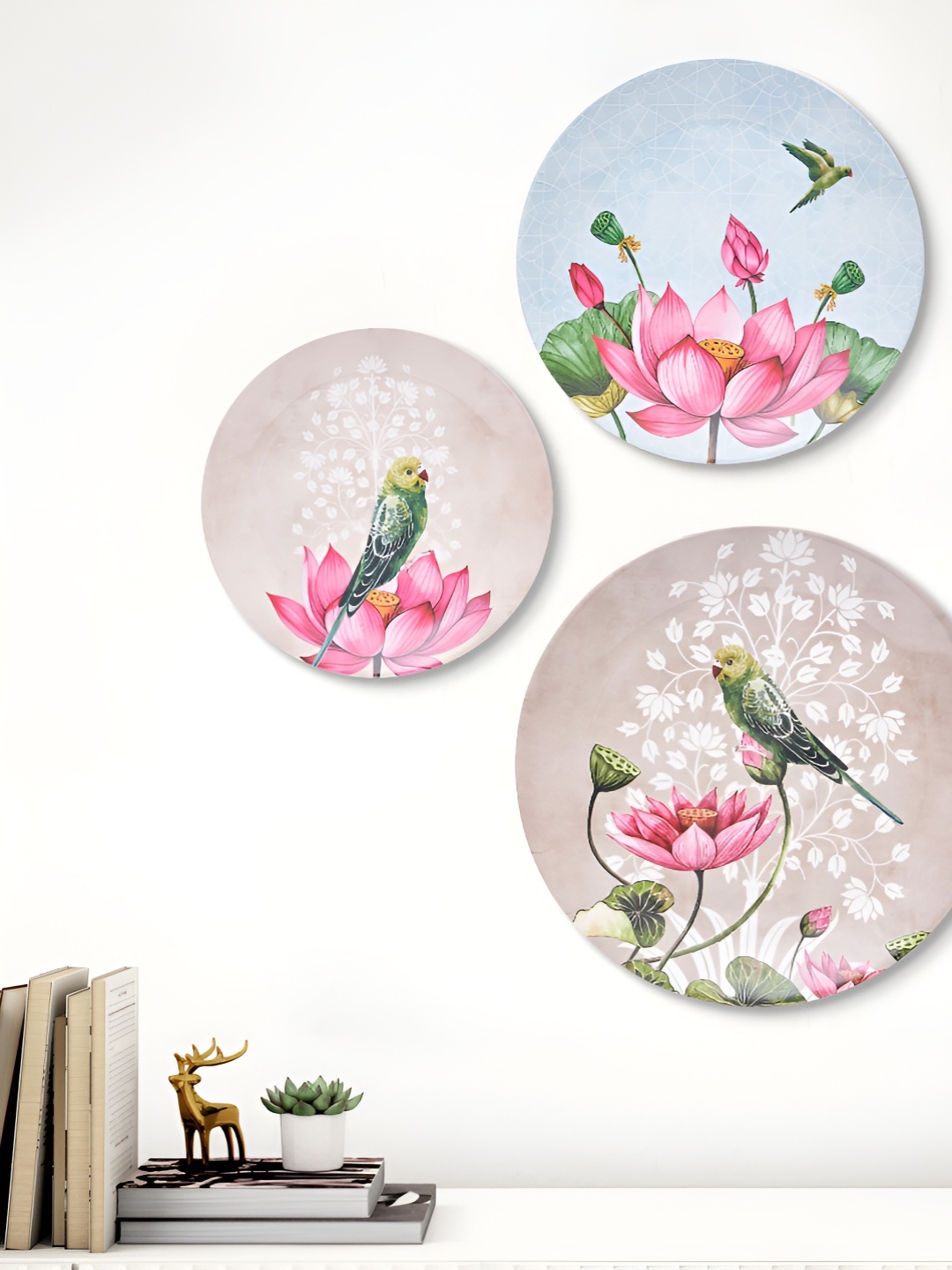 

Home Centre Artesia Regalo Pink & Blue 3 Pieces Printed Wall Decor Plates