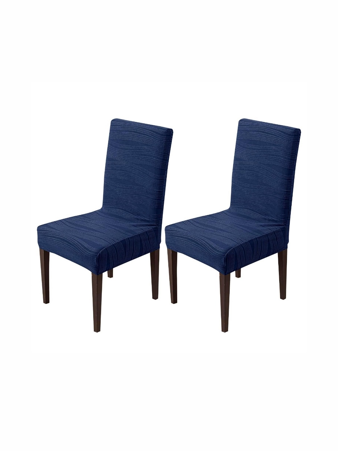 

HOUSE OF QUIRK Navy Blue 2 Pieces Removable & Washable Short Dining Chair Cover