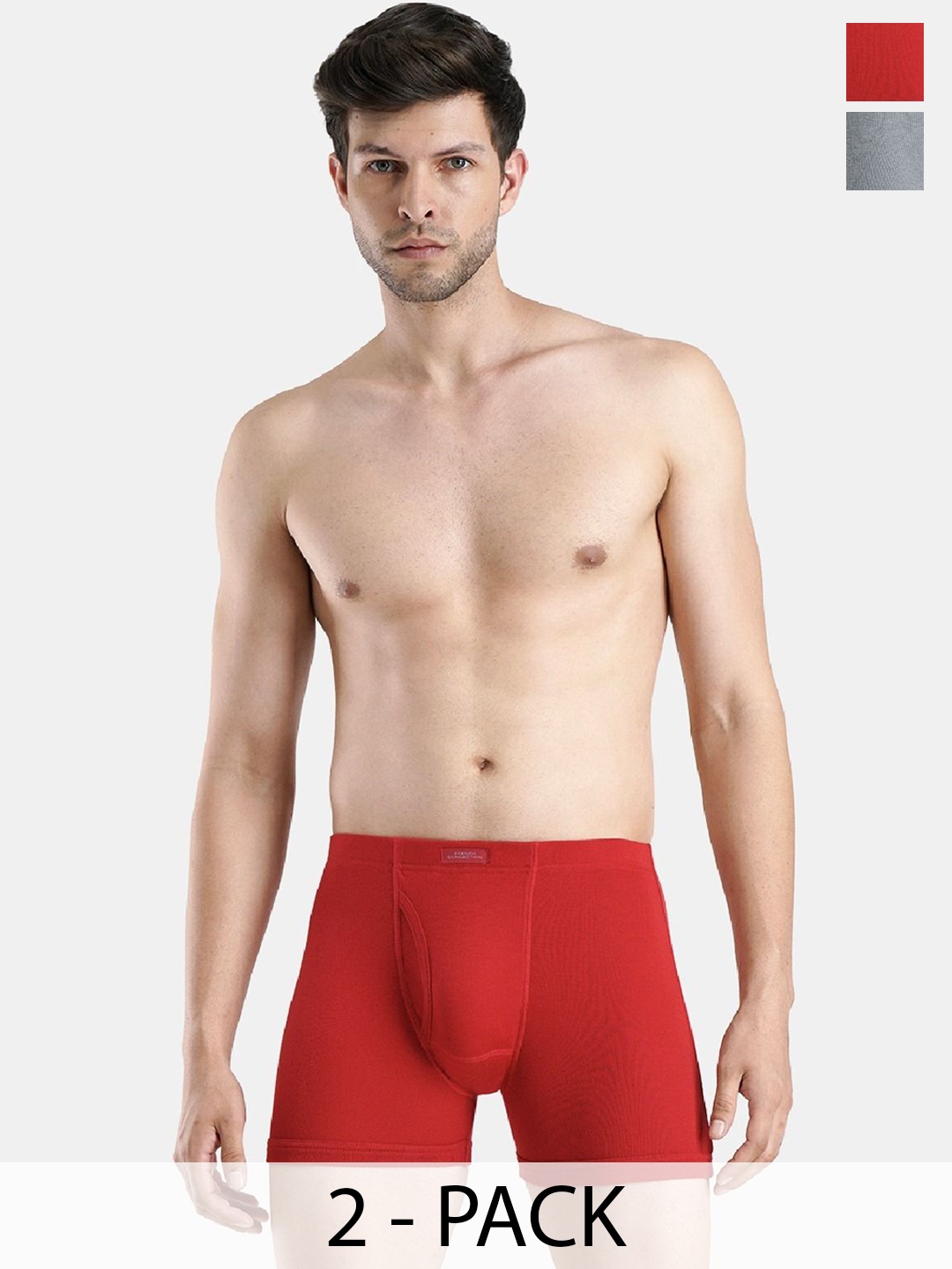

French Connection Pack Of 2 Men Solid Mid-Rise Trunk, Red