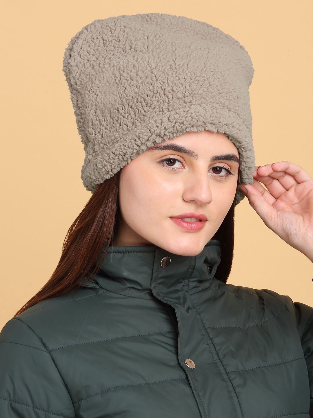 

KLOTTHE Women Woollen Beanie Casual Caps, Beige