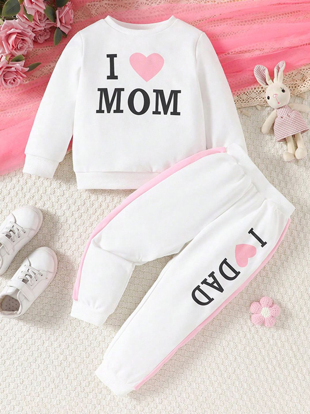 

INCLUD Girls Printed Clothing Set, White