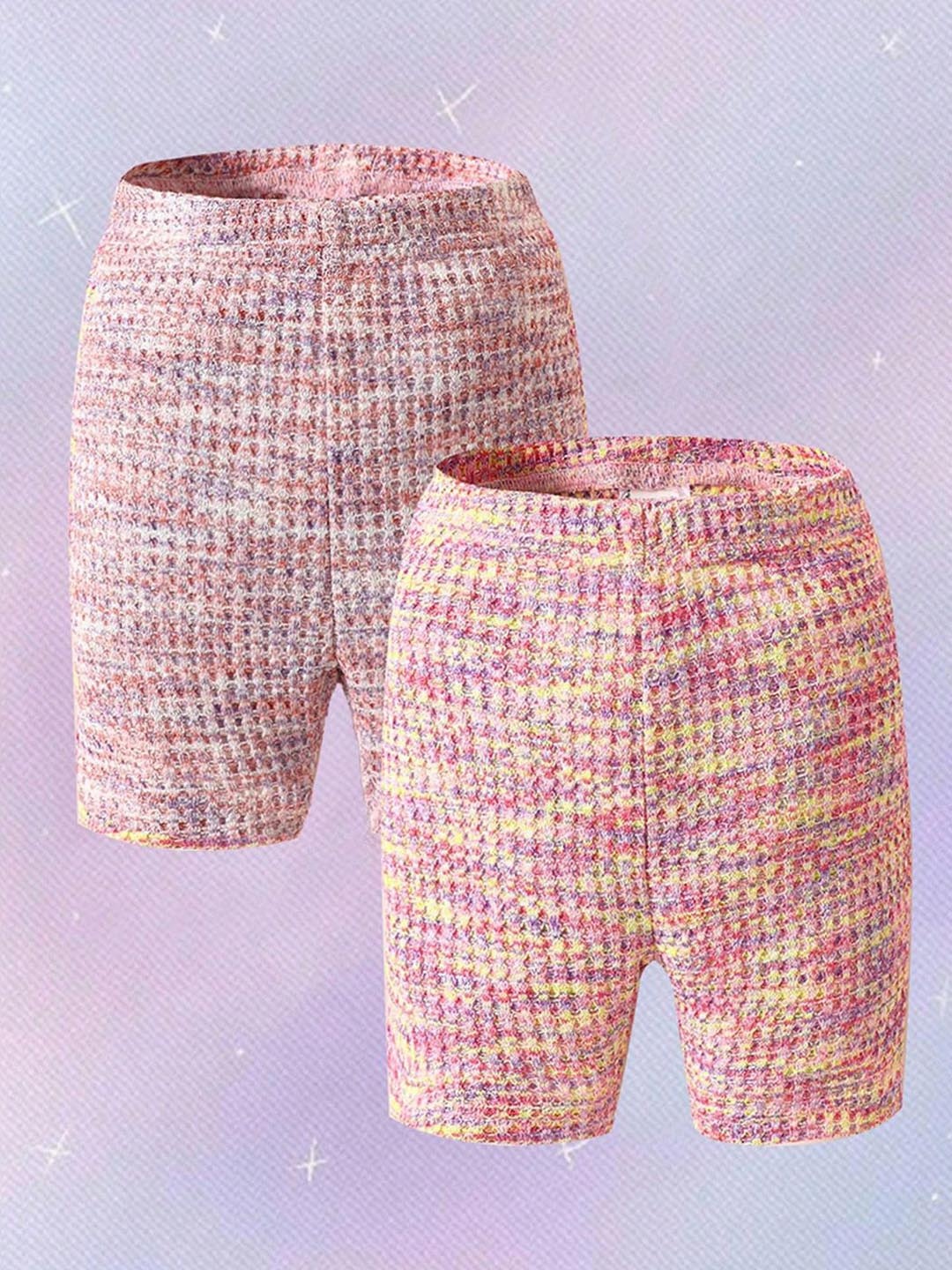 

INCLUD (Pack of 2) Boys Striped Technology Shorts, Pink