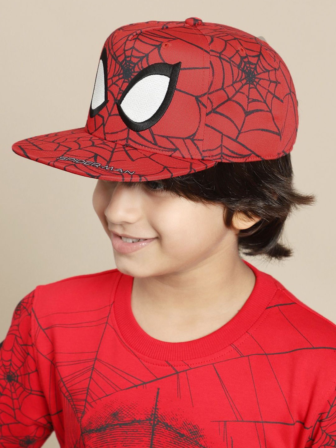 

Kids Ville Boys Spiderman Printed Caps, Red