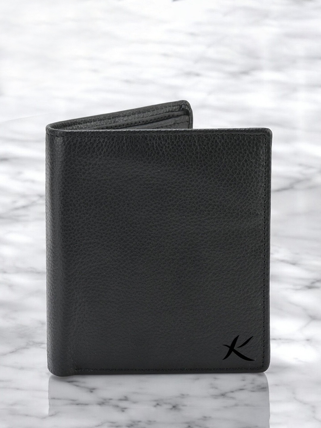 

Kastner Men Textured Leather Two Fold Wallet, Black